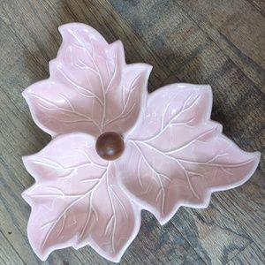 Rare MCM pink leaf dish